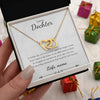 Aan mijn dochter - Verbonden Harten Ketting - Geel/Wit goud - Marmerwit