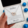 Aan mijn dochter - Verbonden Harten Ketting - Geel/Wit goud - Marmerwit