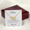Aan mijn dochter - Verbonden Harten Ketting - Geel/Wit goud - Marmerwit